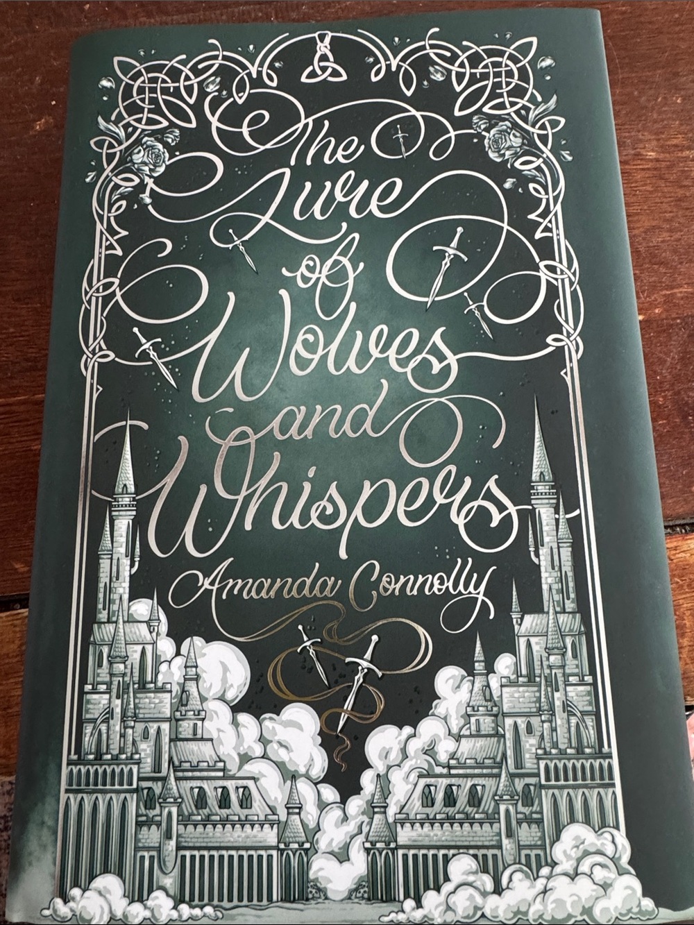 'The Lure of Wolves and Whispers' Decorative Hardcover - Forest Green